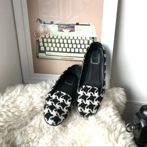 Christian Dior Wool Houndstooth Flat Loafers size 7.5 shoes